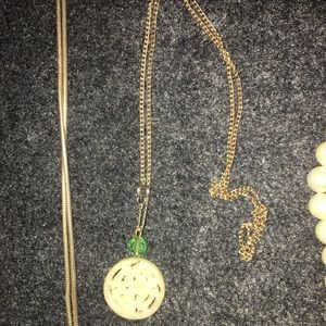 Vintage ivory disc necklace charm